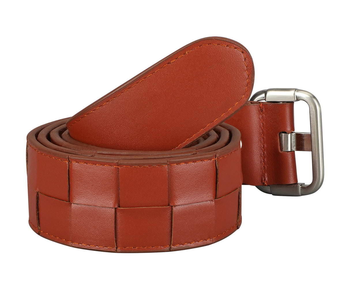 Women's stylish belt in Genuine Leather - Tan