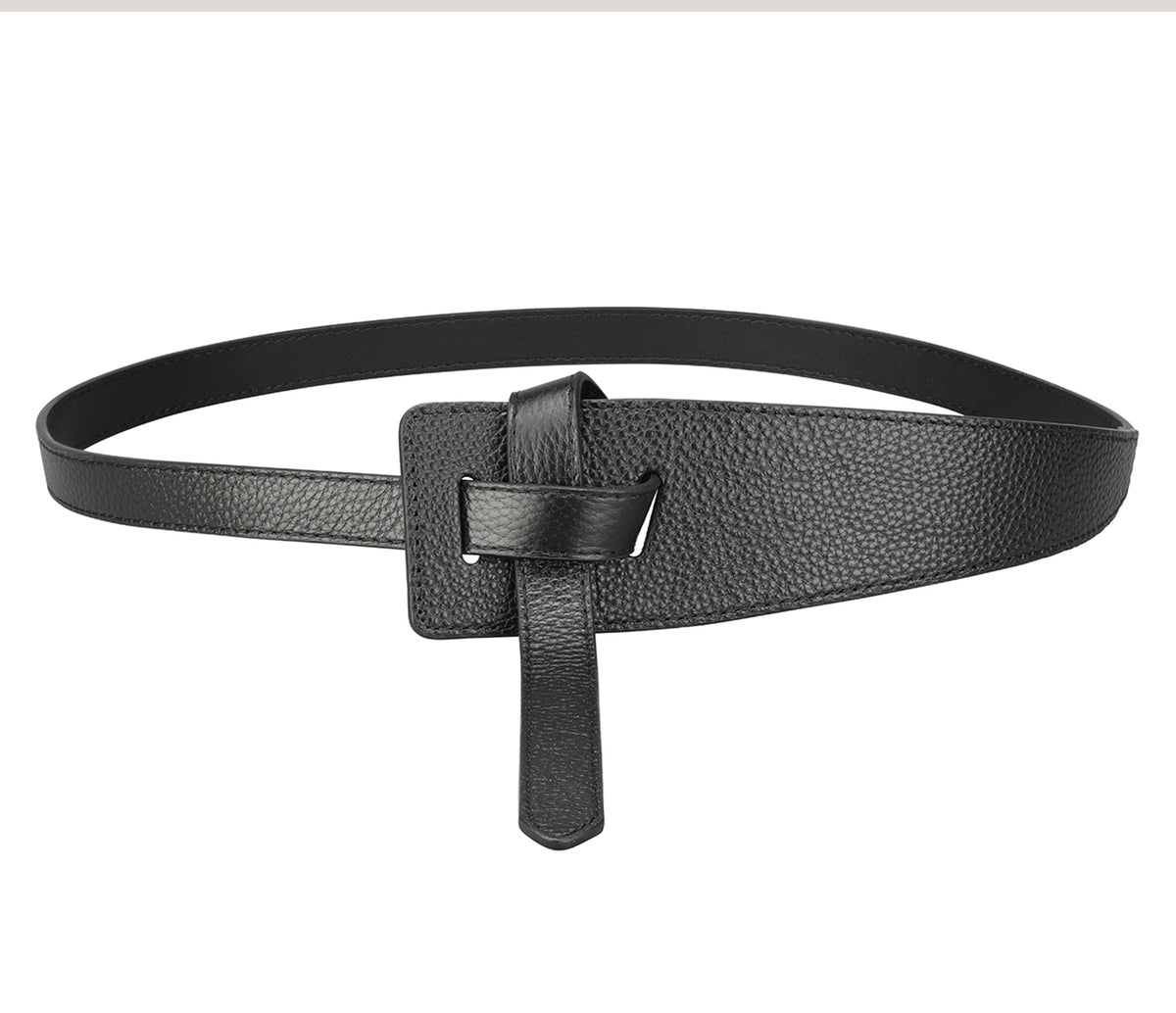 Women's stylish belt in Genuine Leather - Black