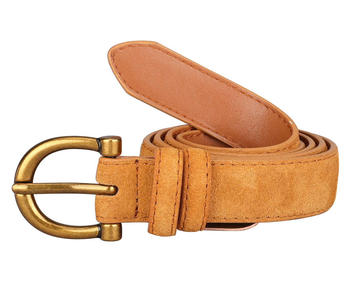 Women's stylish belt in Leather - Tan