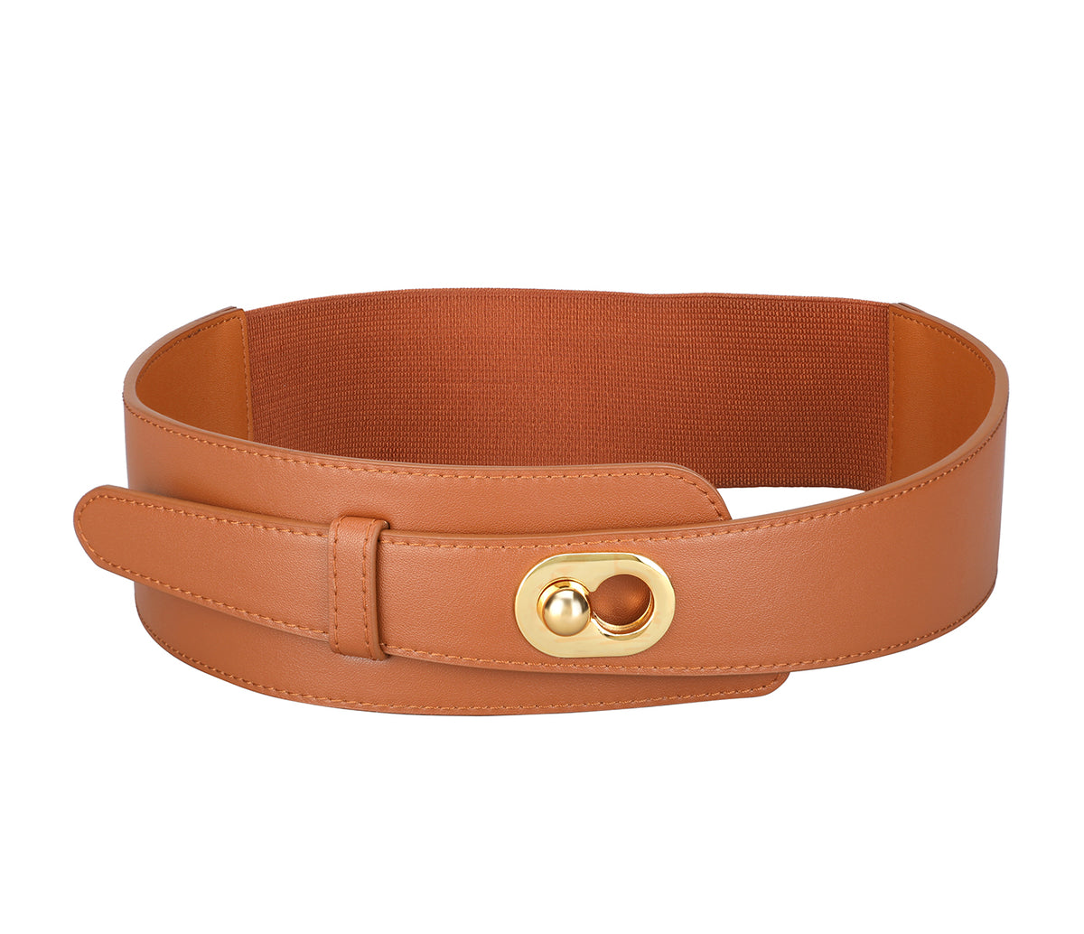 Women's stylish belt in Genuine Leather - Tan