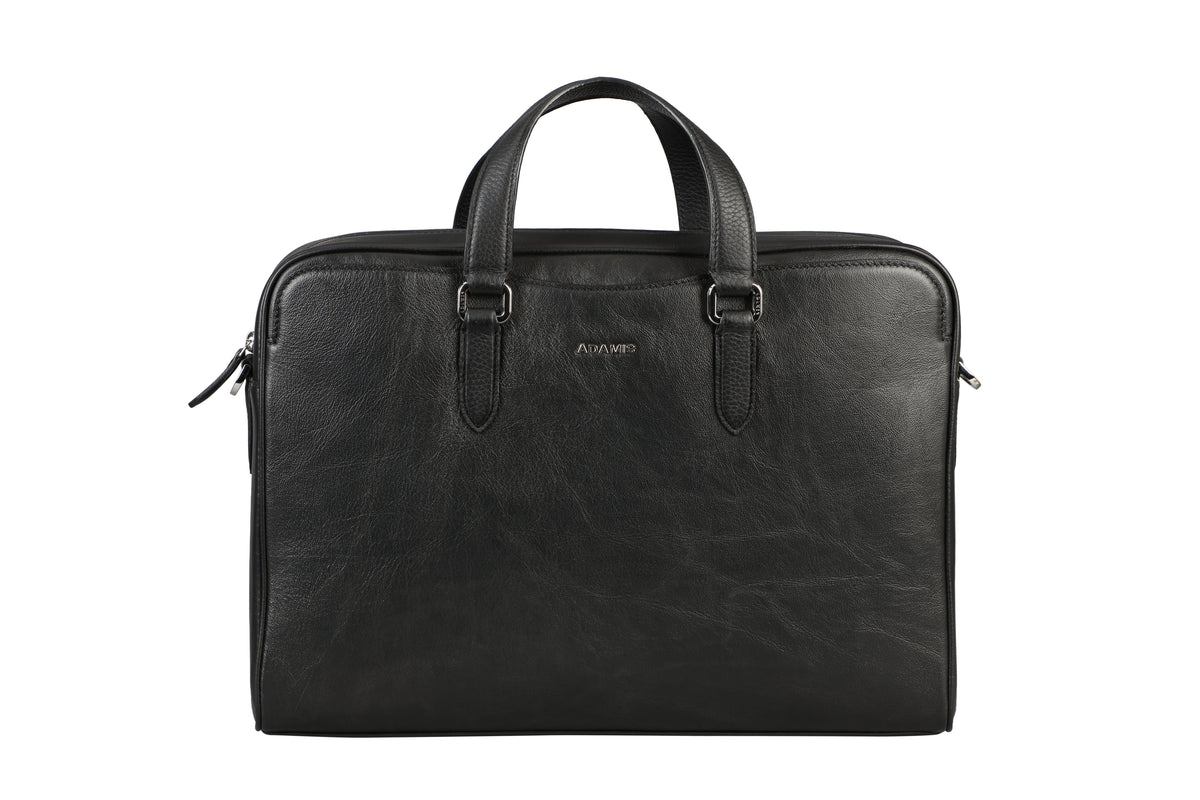 Antonio Laptop, Portfolio Office Executive Bag in Genuine Leather - Black