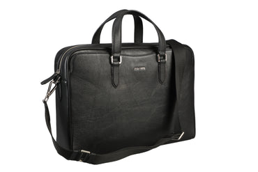 Antonio Laptop, Portfolio Office Executive Bag in Genuine Leather - Black