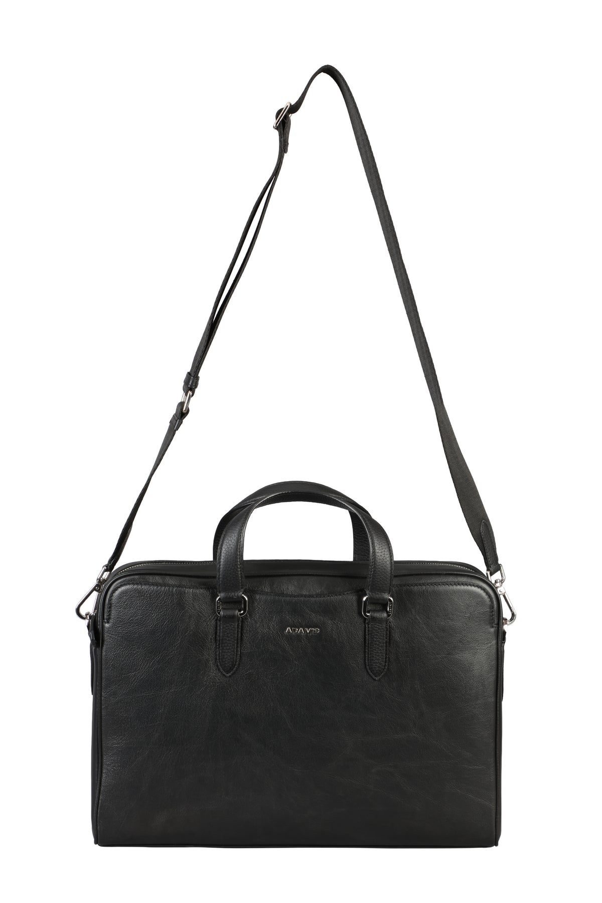Antonio Laptop, Portfolio Office Executive Bag in Genuine Leather - Black