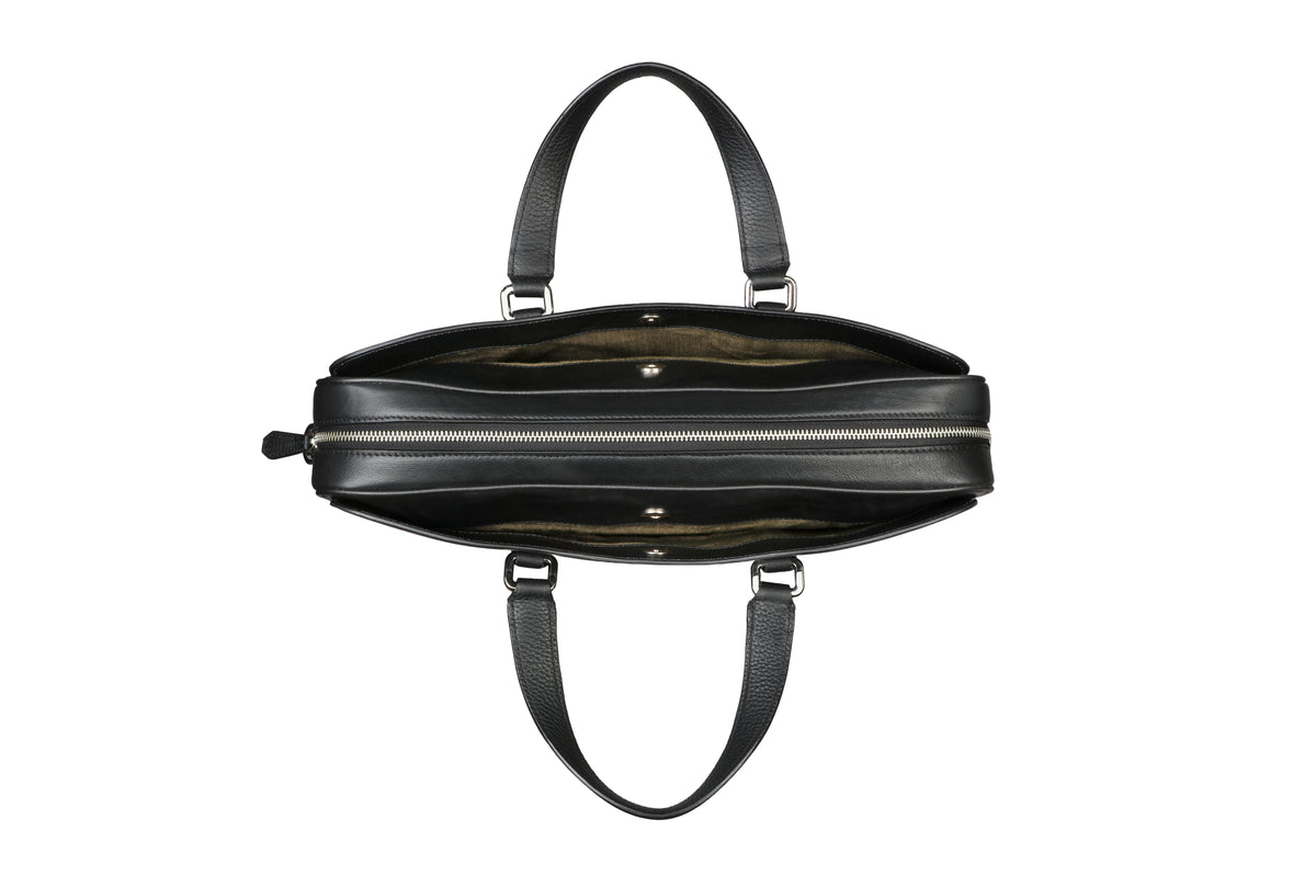 Antonio Laptop, Portfolio Office Executive Bag in Genuine Leather - Black