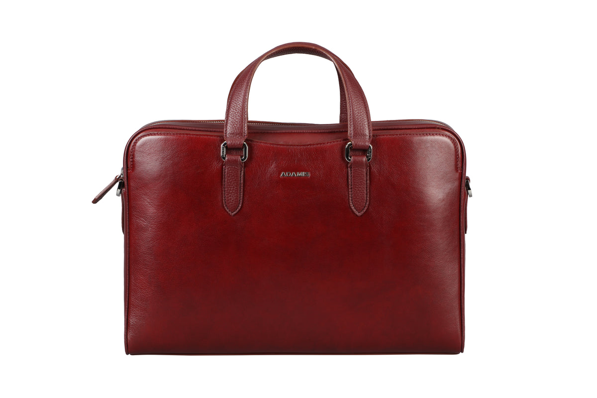 Antonio Laptop, Portfolio Office Executive Bag in Genuine Leather - Brown