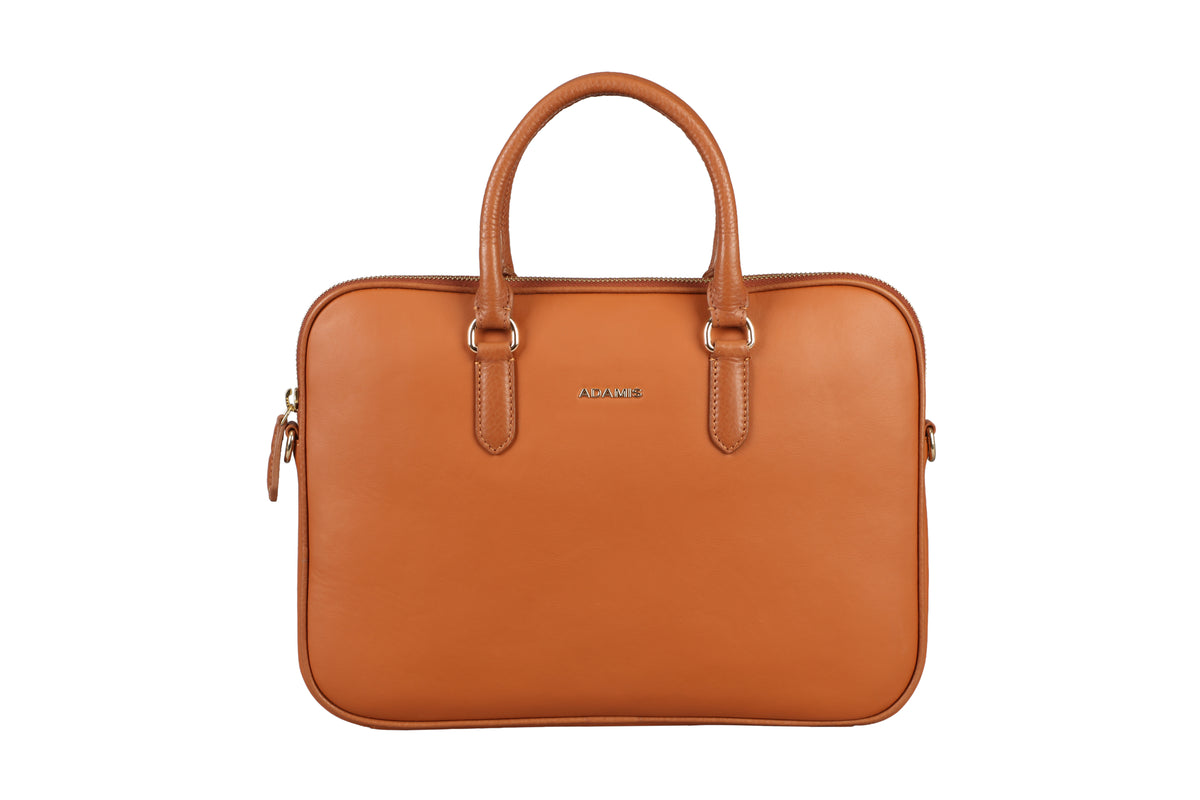 Jorge Laptop, Portfolio Office Executive Bag in Genuine Leather - Tan