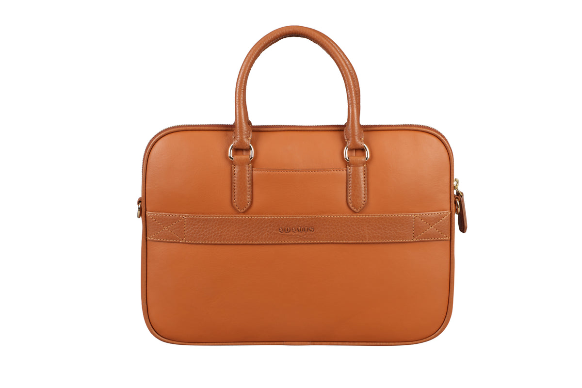 Jorge Laptop, Portfolio Office Executive Bag in Genuine Leather - Tan