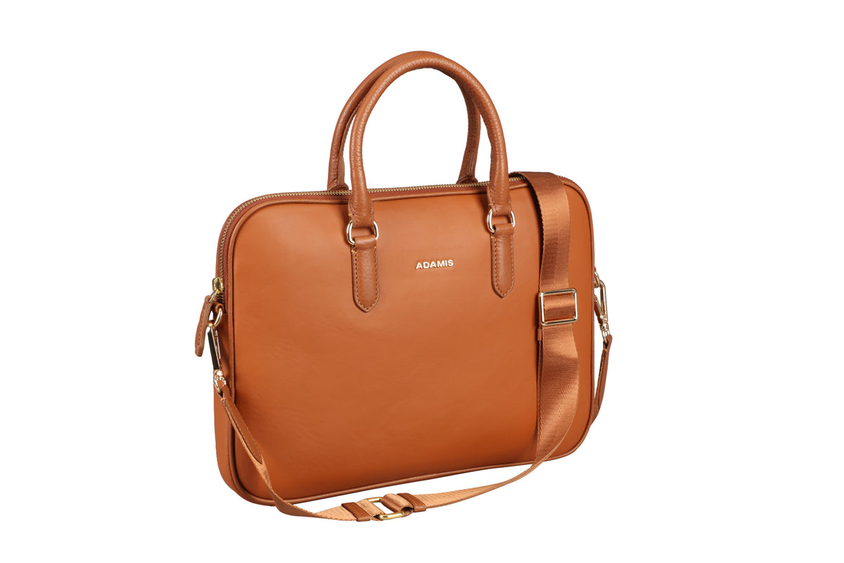 Jorge Laptop, Portfolio Office Executive Bag in Genuine Leather - Tan