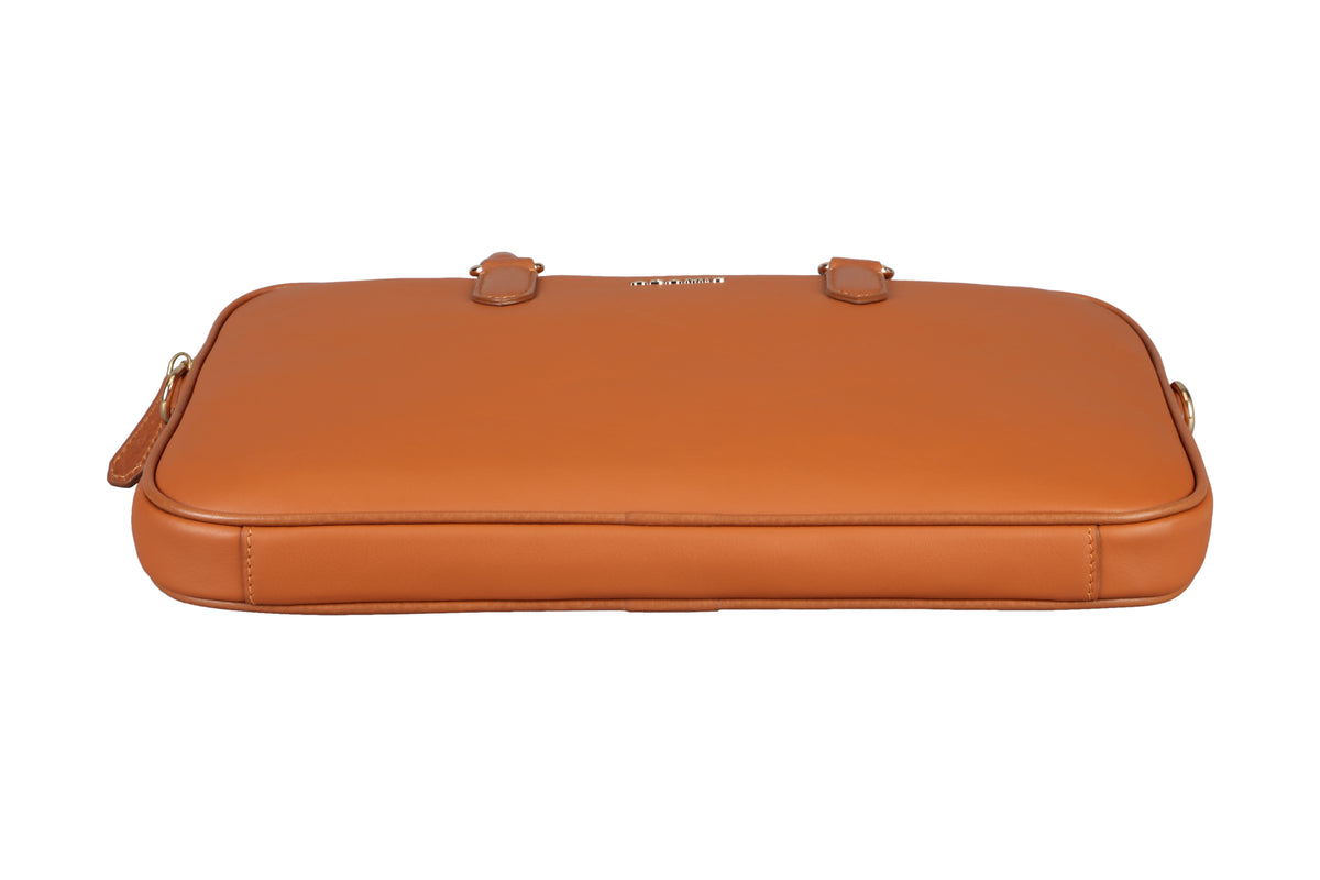 Jorge Laptop, Portfolio Office Executive Bag in Genuine Leather - Tan