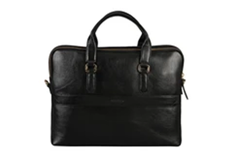 Azul Laptop, Portfolio Office Executive Bag in Genuine Leather - Black
