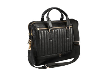 Azul Laptop, Portfolio Office Executive Bag in Genuine Leather - Black