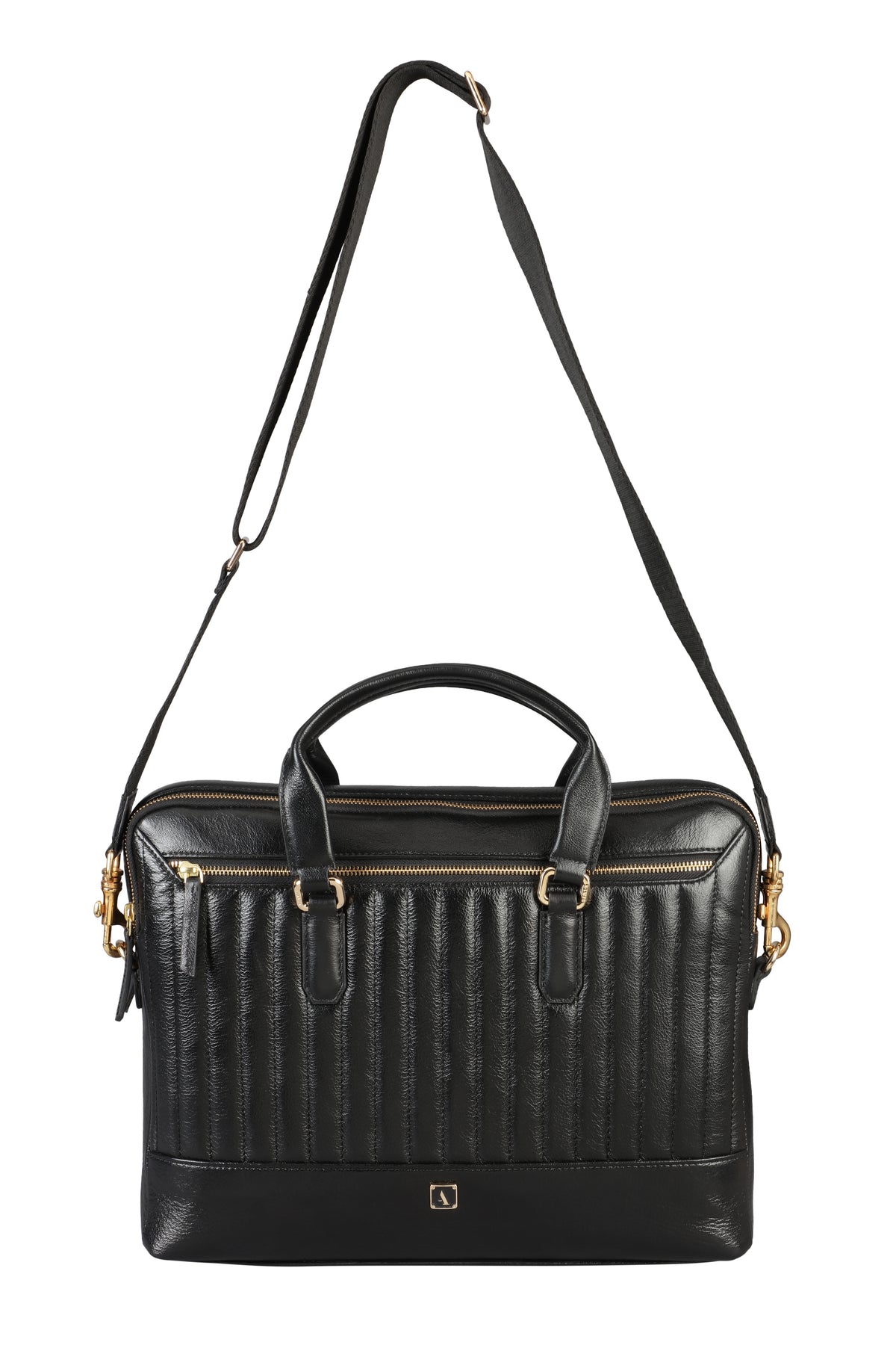 Azul Laptop, Portfolio Office Executive Bag in Genuine Leather - Black