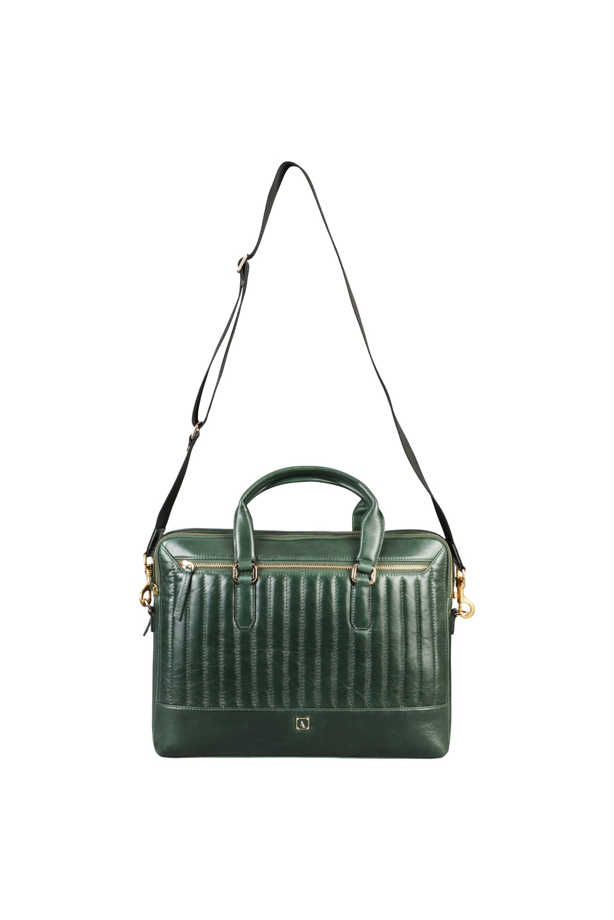 Azul Laptop, Portfolio Office Executive Bag in Genuine Leather - Green