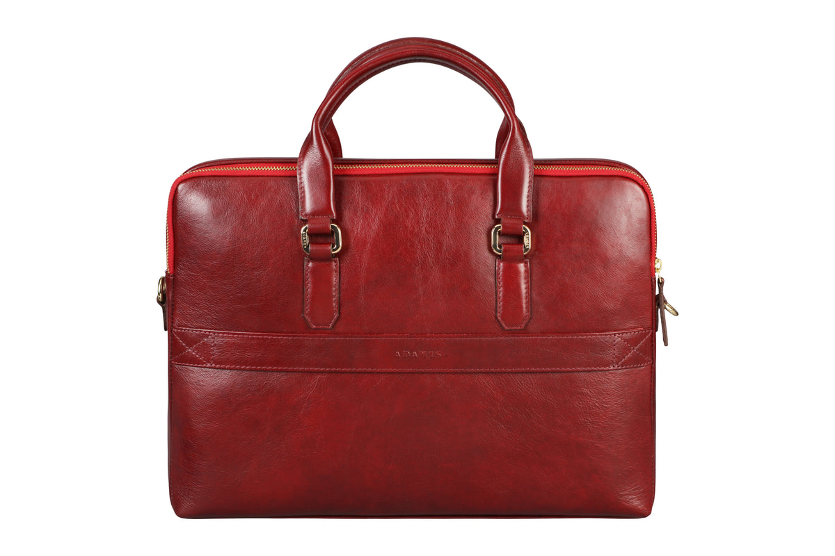 Azul Laptop, Portfolio Office Executive Bag in Genuine Leather - Wine