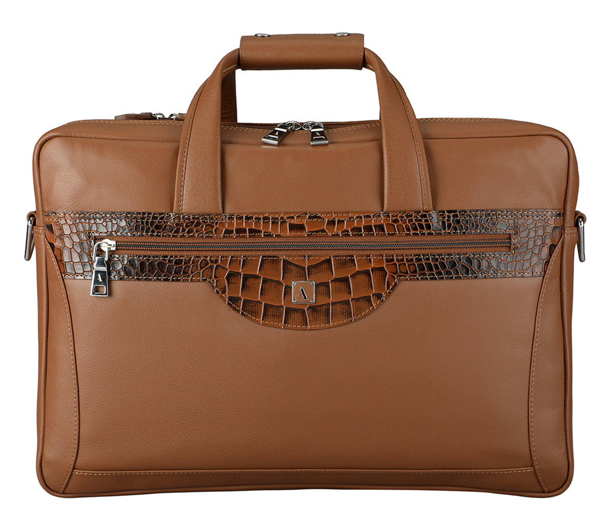 Ramiro Laptop, Portfolio Office Executive Bag - Tan