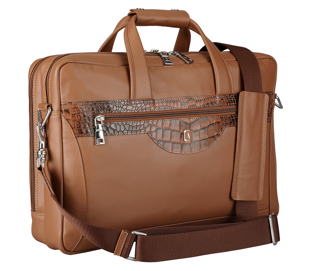 Ramiro Laptop, Portfolio Office Executive Bag - Tan