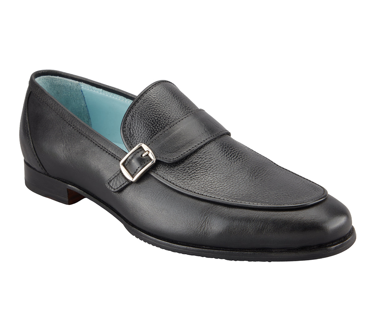 Loafer with Side Buckle - Black