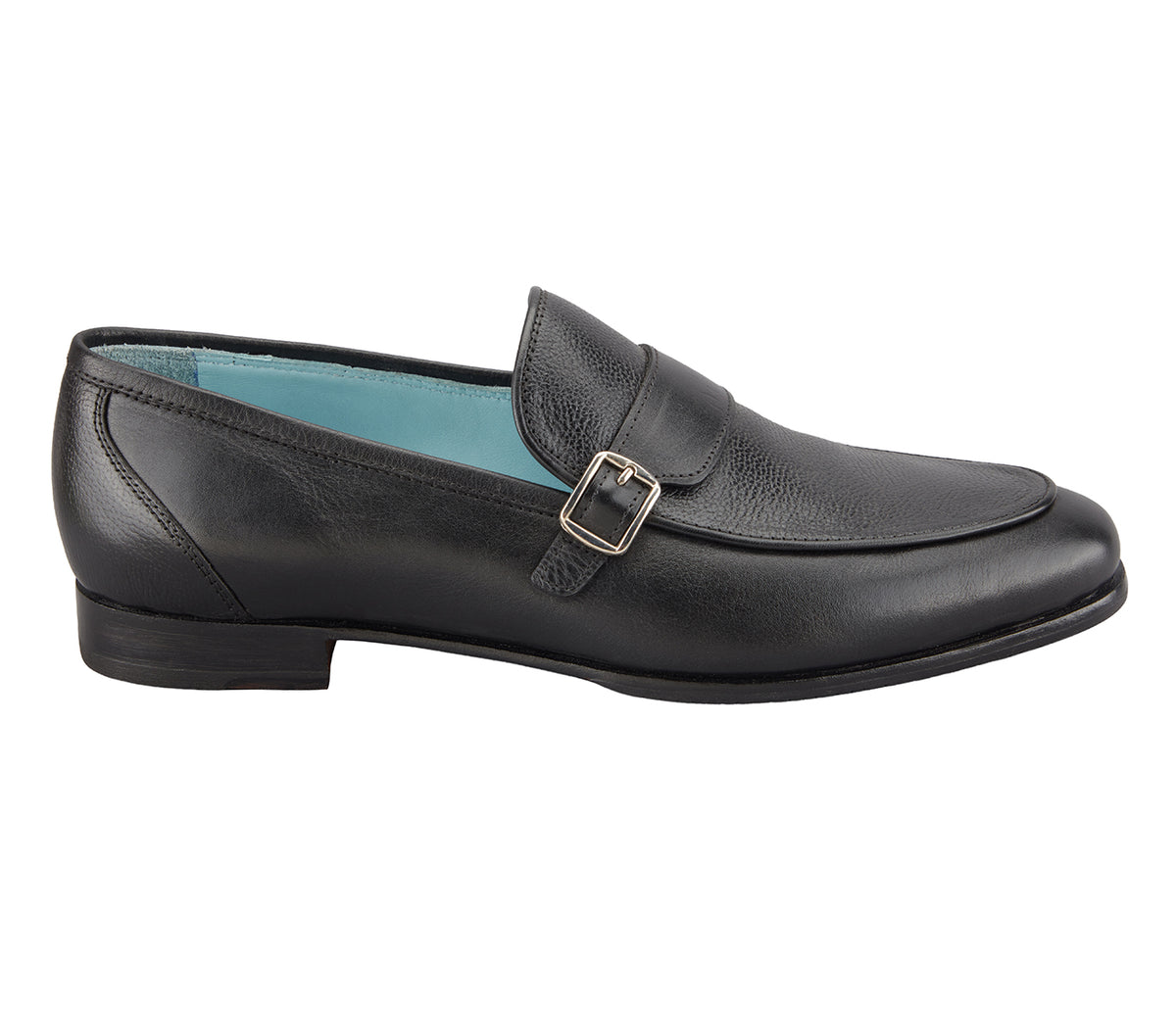 Loafer with Side Buckle - Black