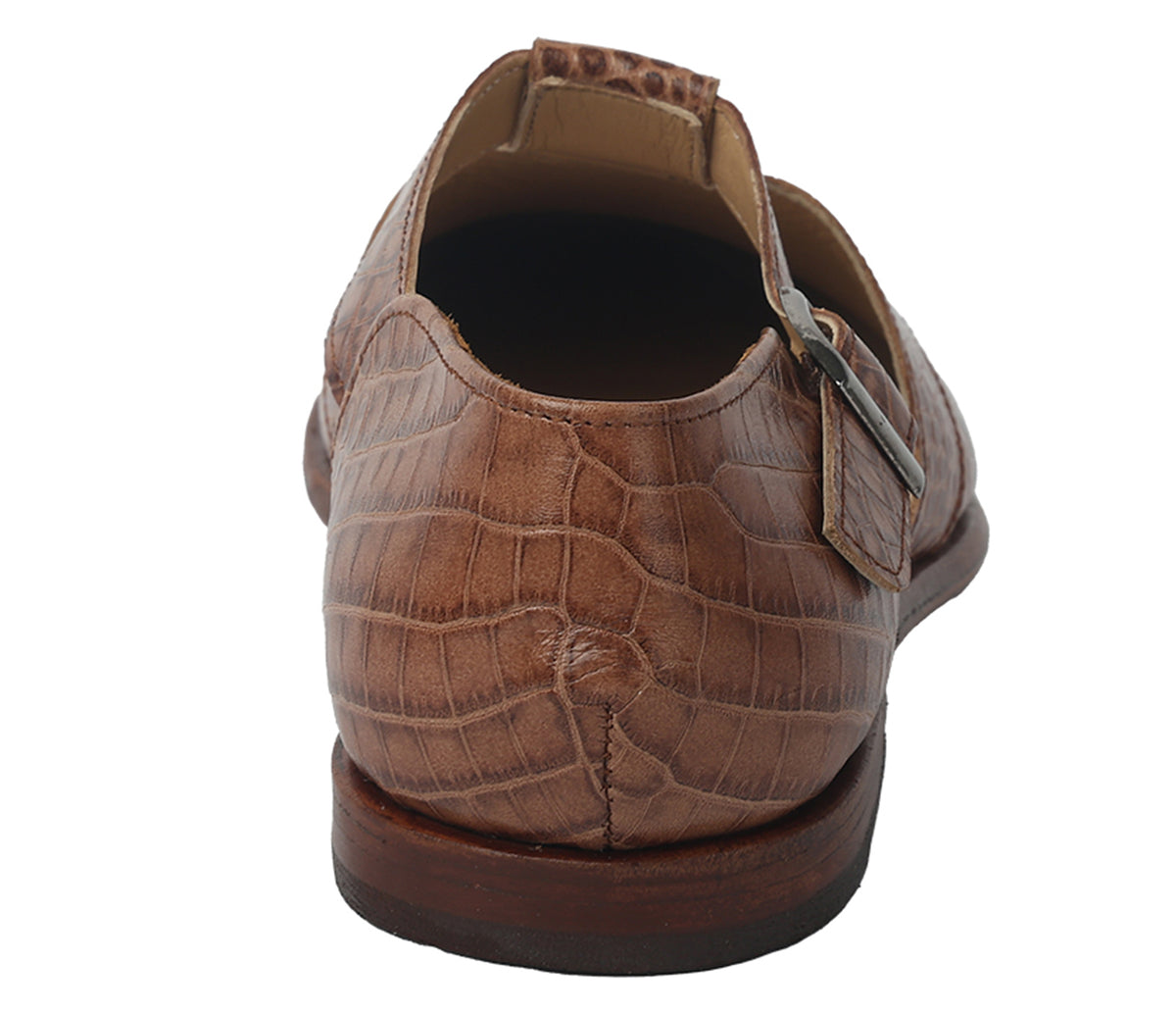 Sandal with Side Adjustable Buckle - Tan