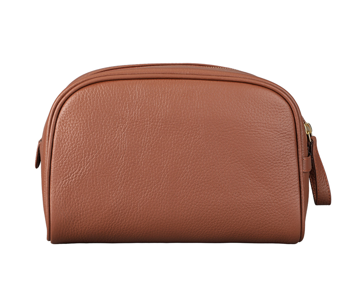 Unisex Wash & Toiletry Travel Pouch - Tan