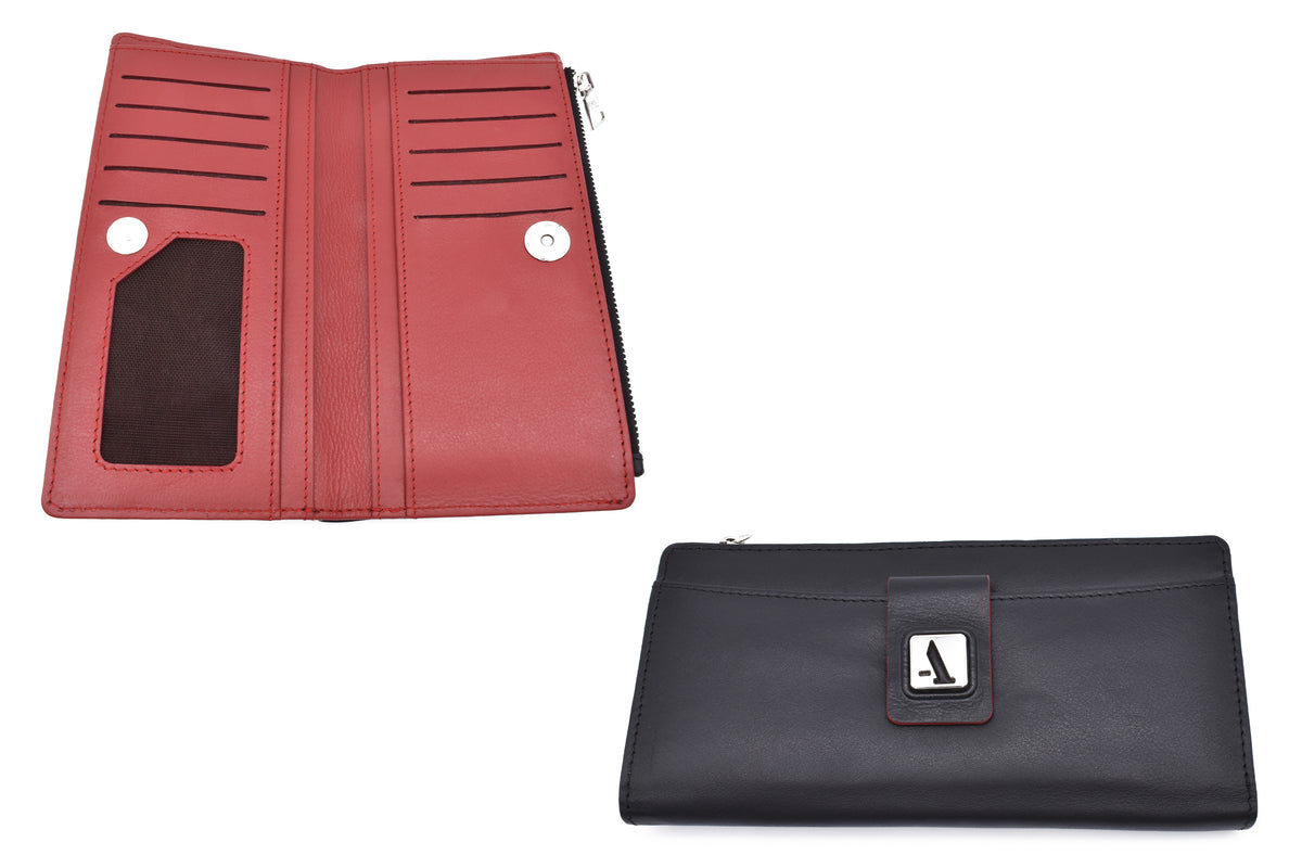 Claudita Womens Wallet - Black / Red