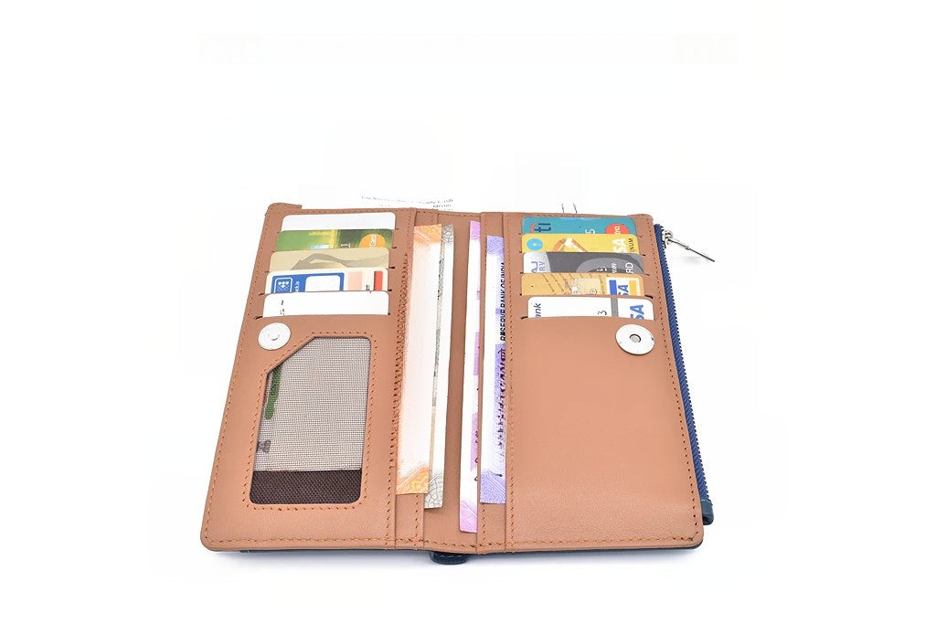 Claudita Womens Wallet-Blue/Beige