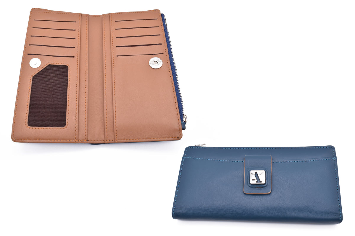 Claudita Womens Wallet-Blue/Beige