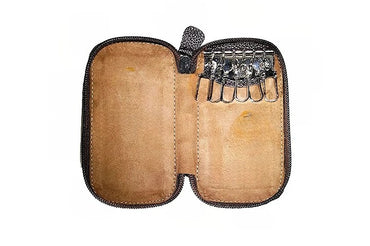 Keycase with Zipper Closing - Brown