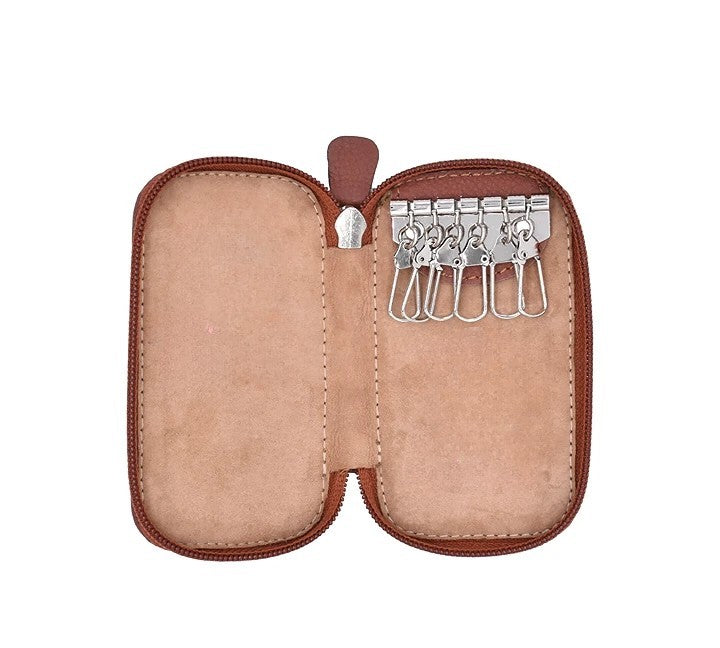 Keycase with Zipper Closing - Tan