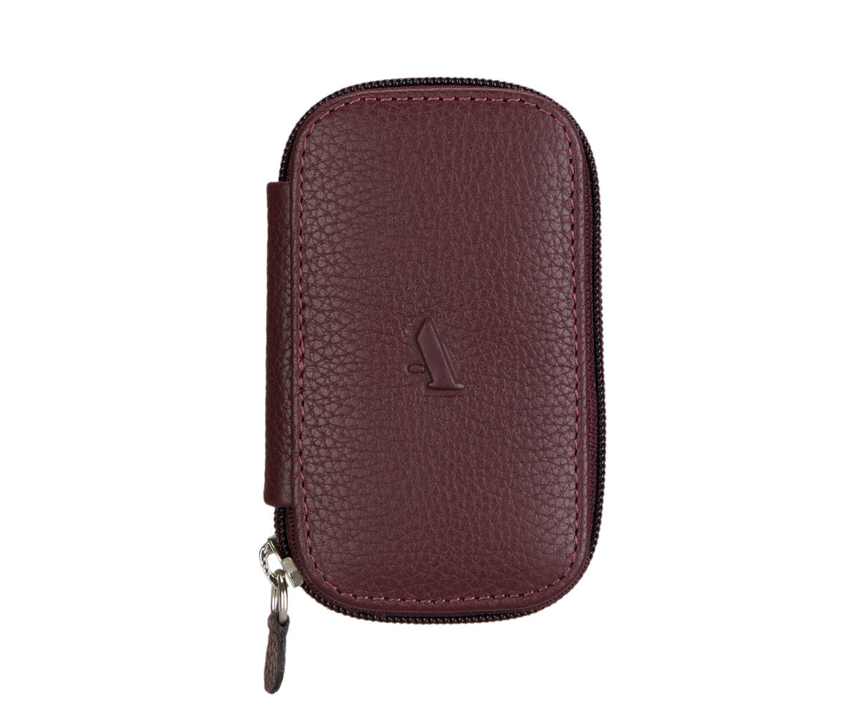 Keycase with Zipper Closing - Wine