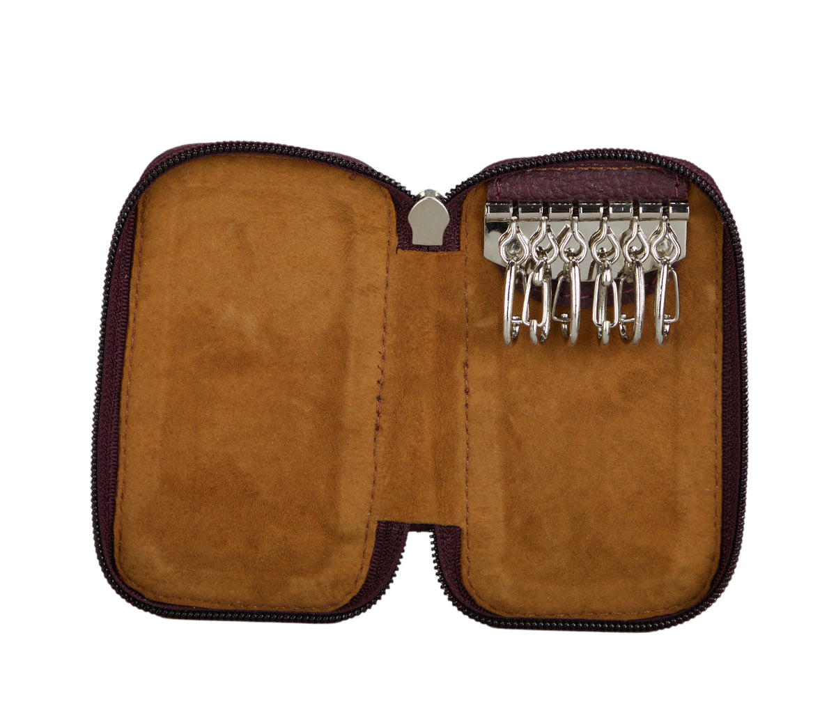 Keycase with Zipper Closing - Wine