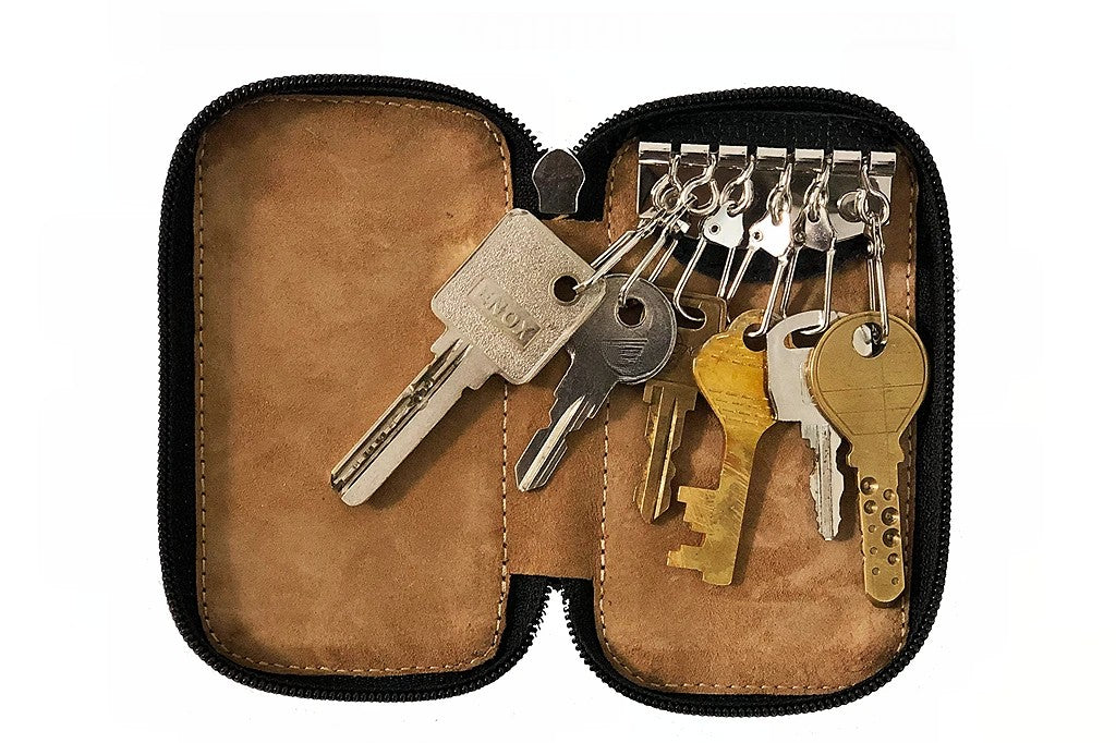 Keycase with Zipper Closing - Black