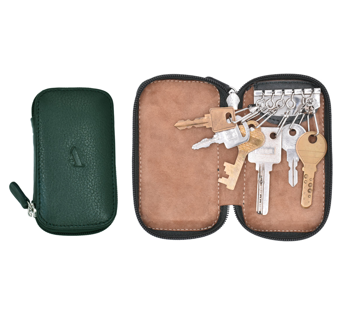 Keycase with Zipper Closing - Green