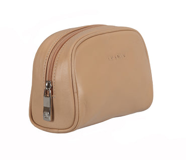 Unisex Wash & Toiletry Travel Pouch - Beige