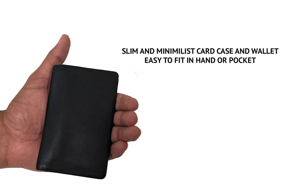 Sleek Vertical Bi-fold Credit Card Wallet-Black