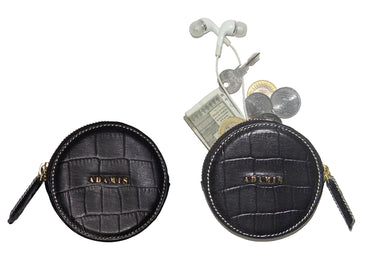 Leather Coin Pouch-Black
