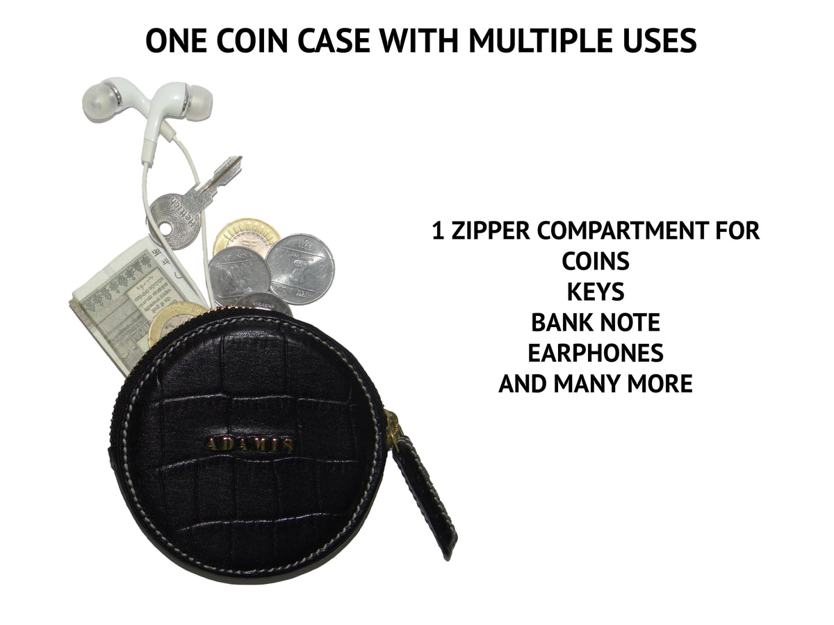 Leather Coin Pouch-Black