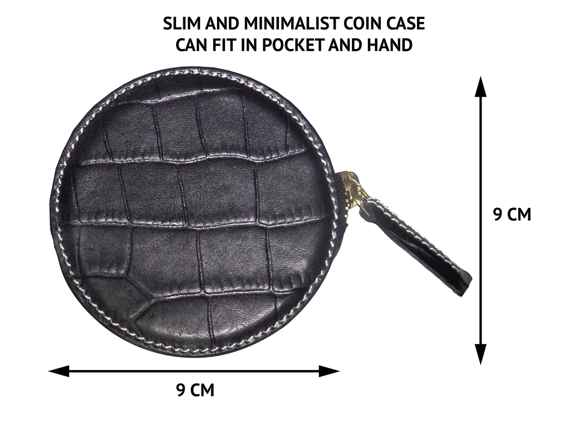 Leather Coin Pouch-Black
