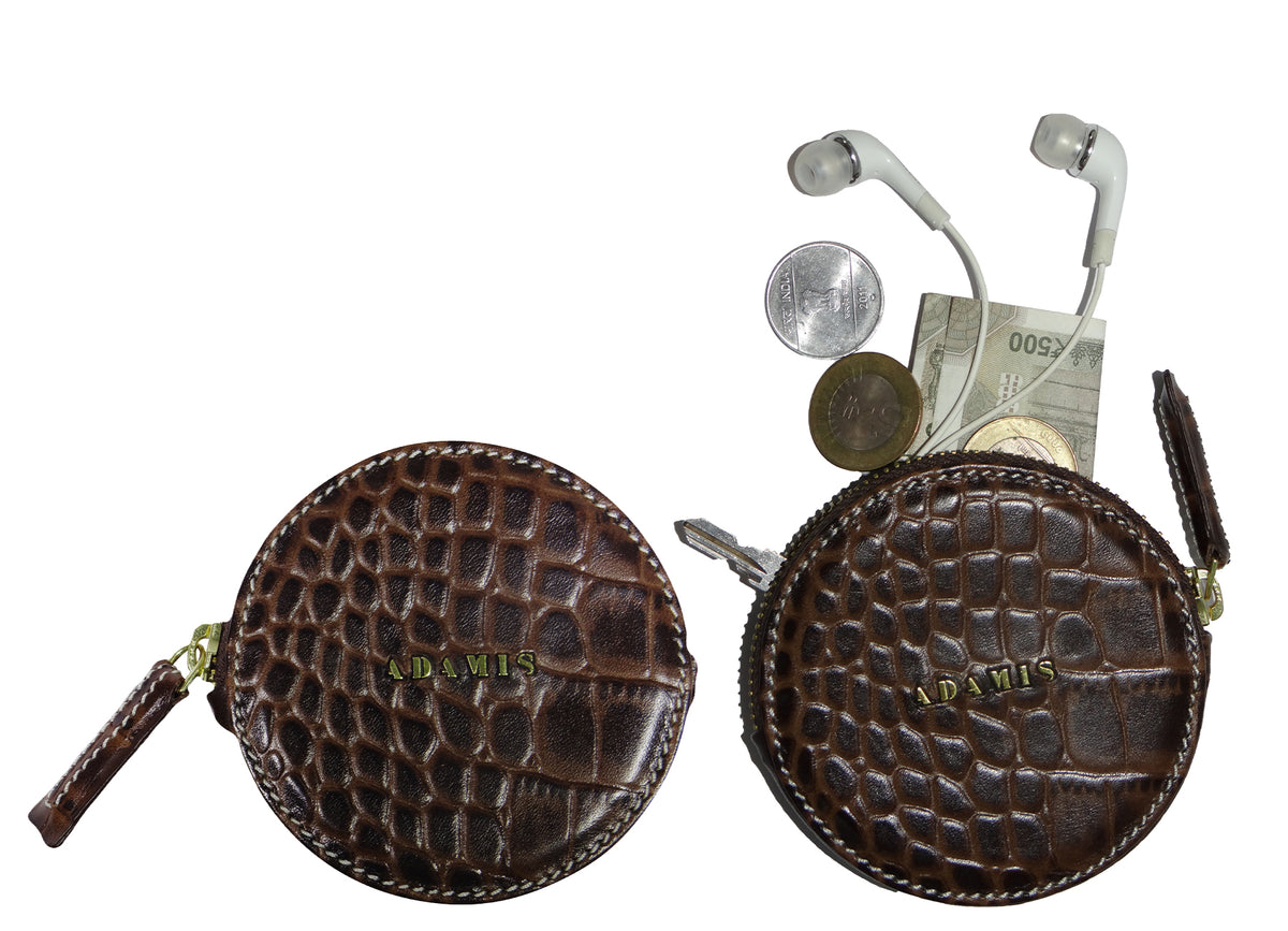 Leather Coin Pouch-Brown
