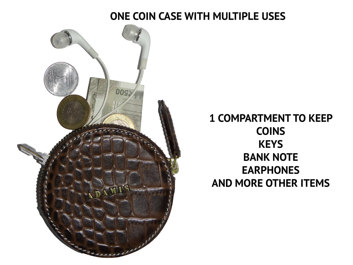 Leather Coin Pouch-Brown