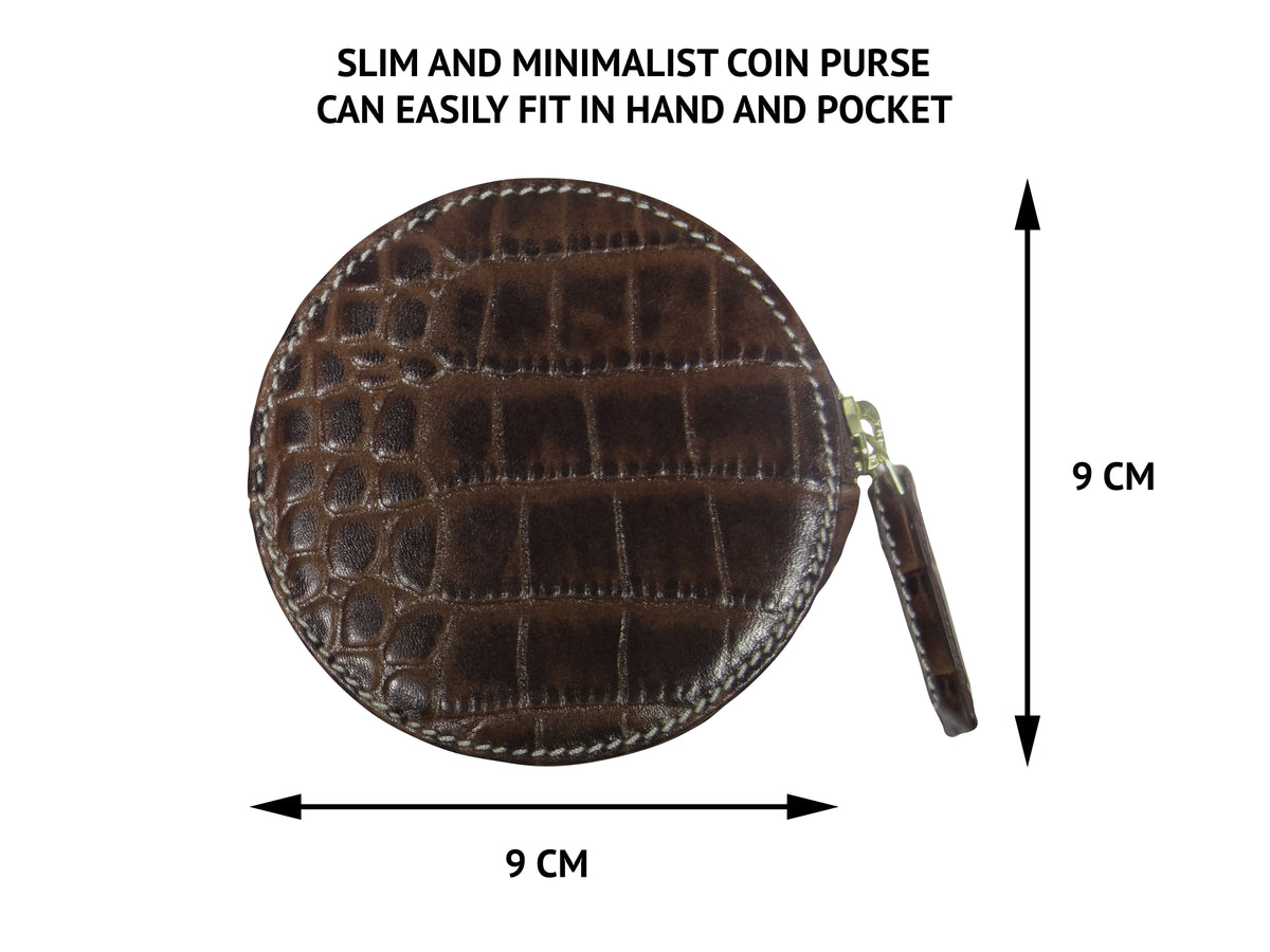 Leather Coin Pouch-Brown
