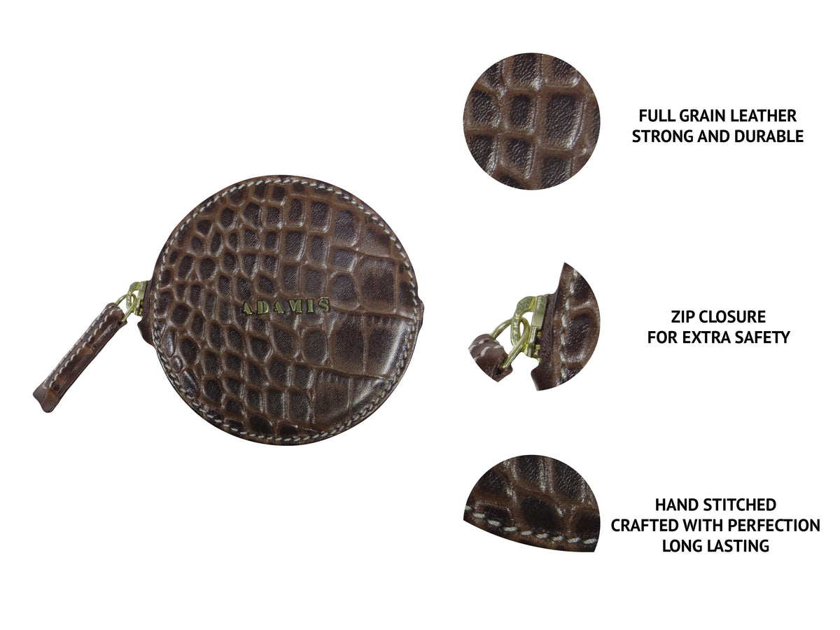Leather Coin Pouch-Brown