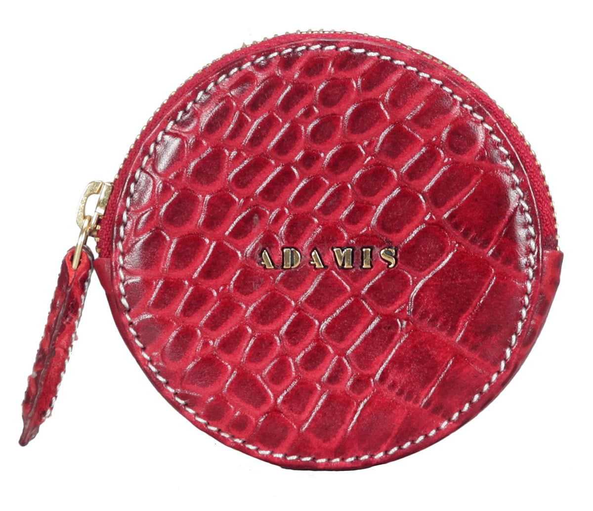 Leather Coin Pouch-Red