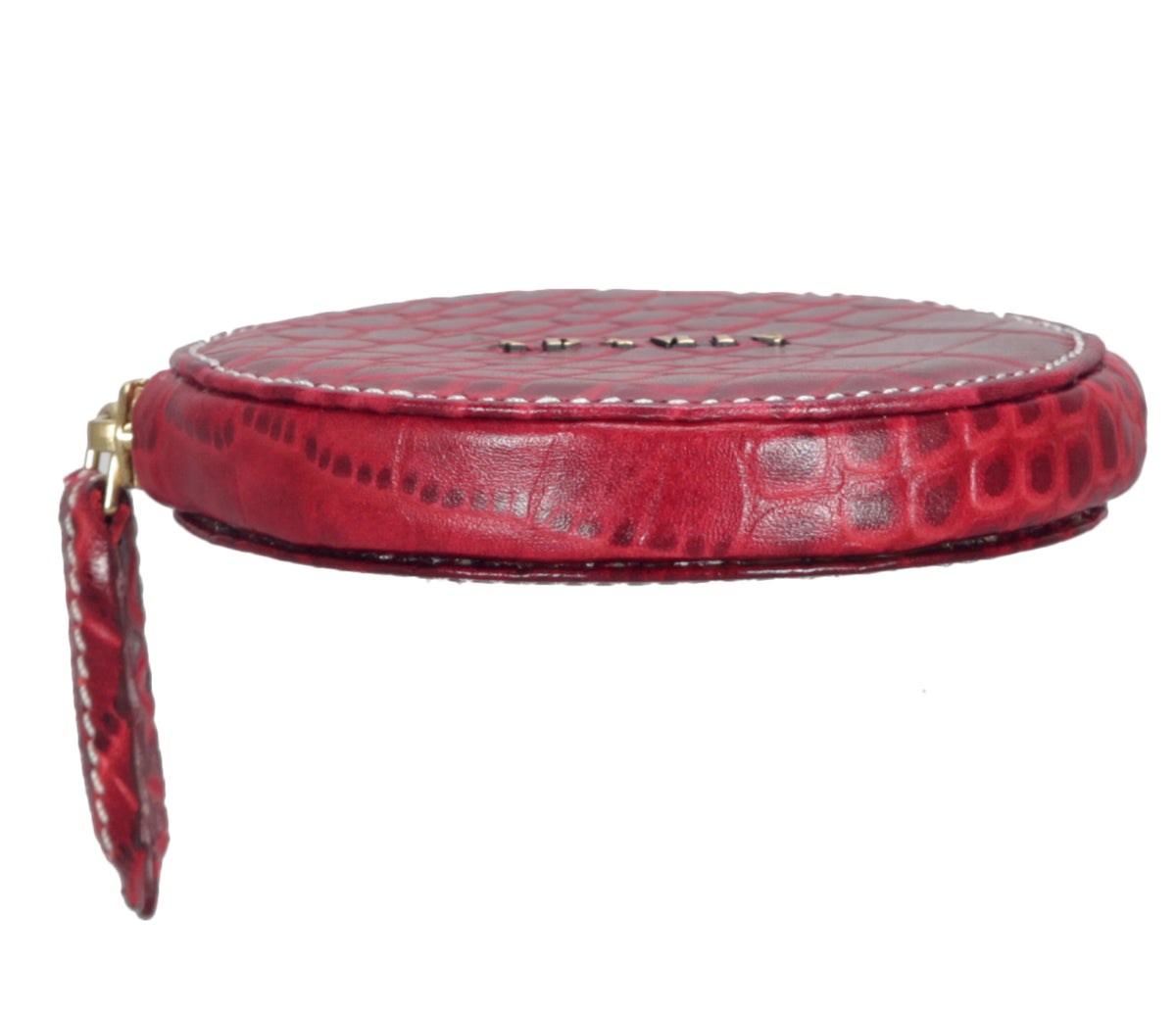 Leather Coin Pouch-Red