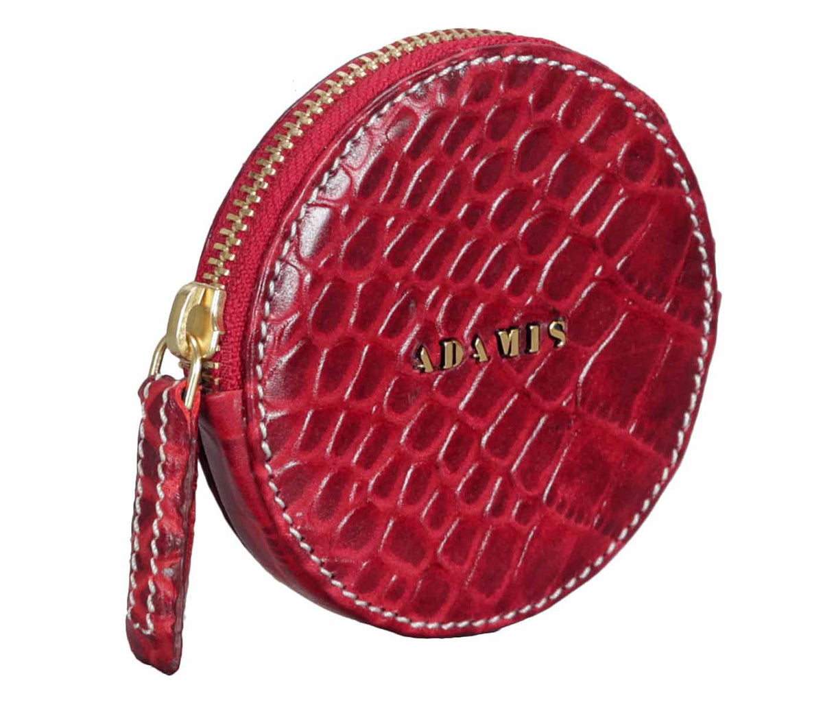 Leather Coin Pouch-Red