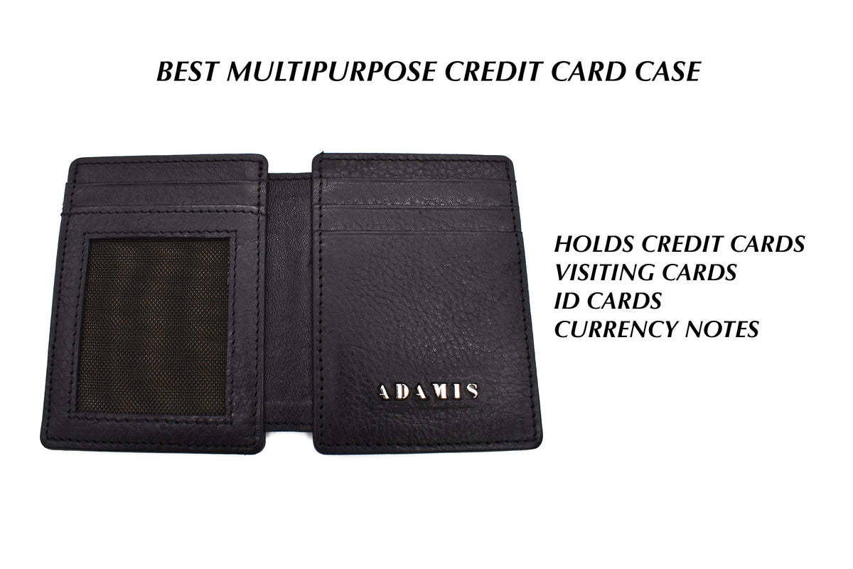 Credit Card Case And Magnetic Money Clip-Black