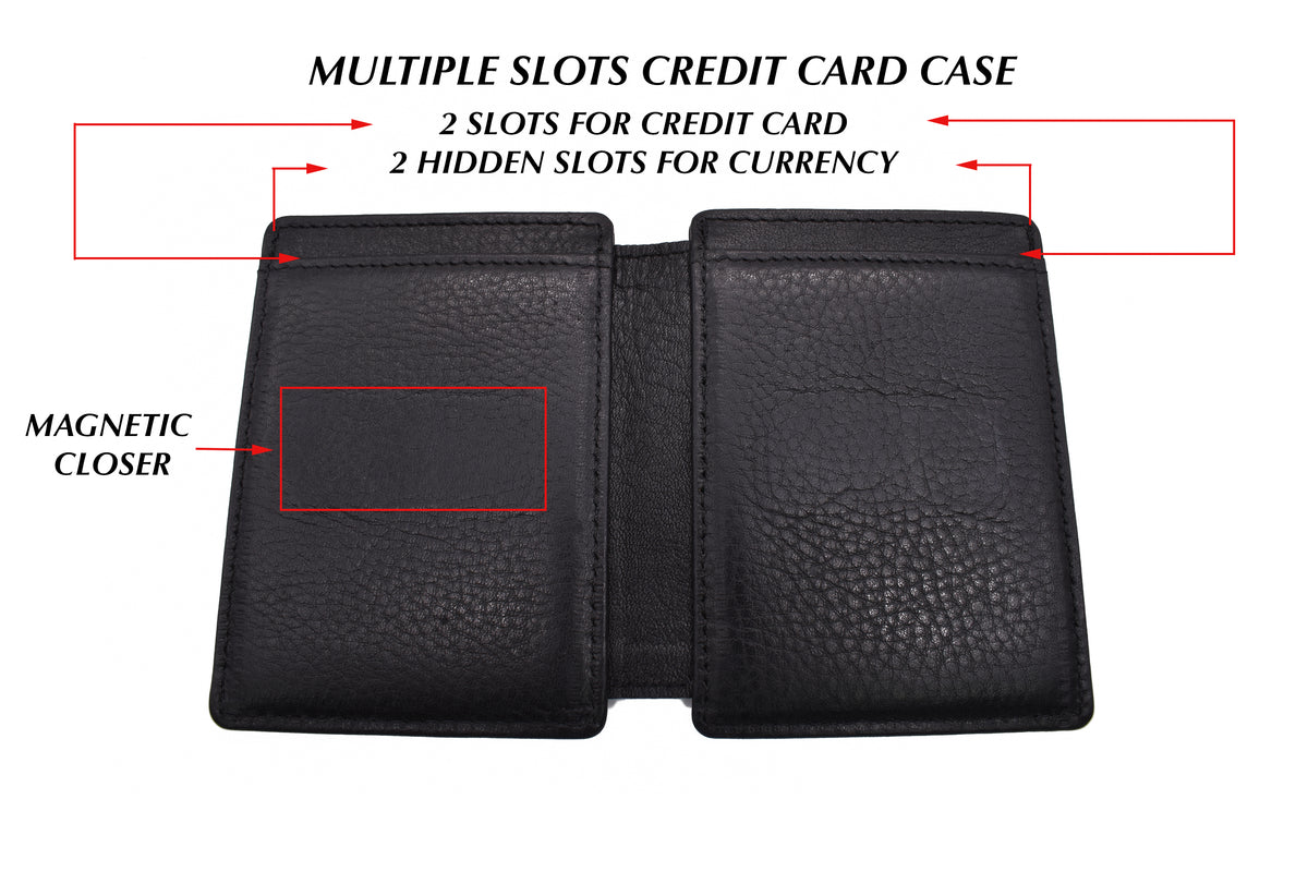 Credit Card Case And Magnetic Money Clip-Black