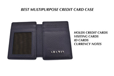 Credit Card Case And Magnetic Money Clip-Blue