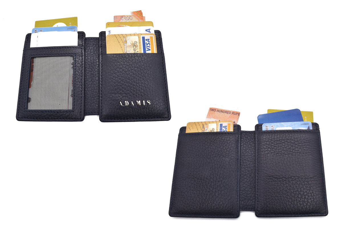 Credit Card Case And Magnetic Money Clip-Blue