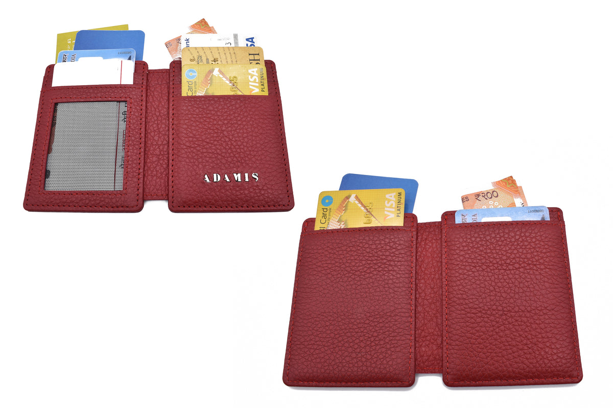 Credit Card Case And Magnetic Money Clip-Red